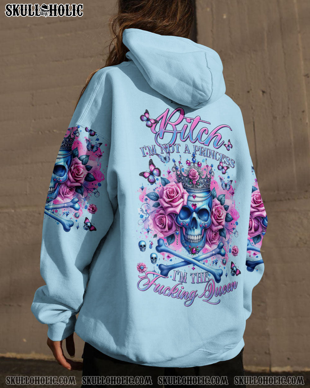 I’M THE F QUEEN SKULL ROSE BONES ALL OVER PRINT – TLTR2901244