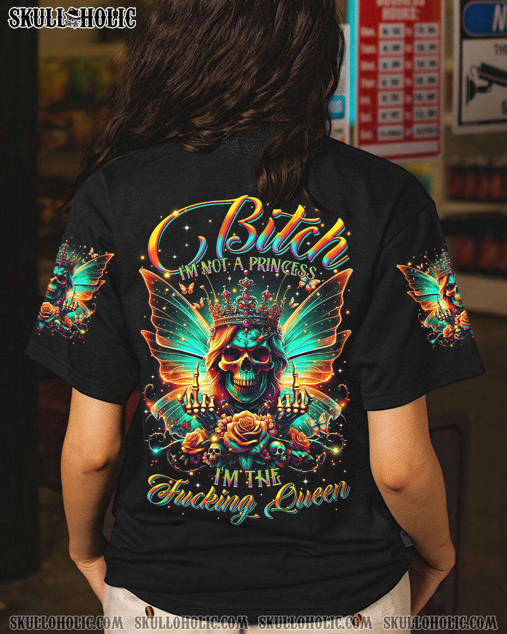 I’M THE F QUEEN SKULL WINGS ALL OVER PRINT – TLTR2406243