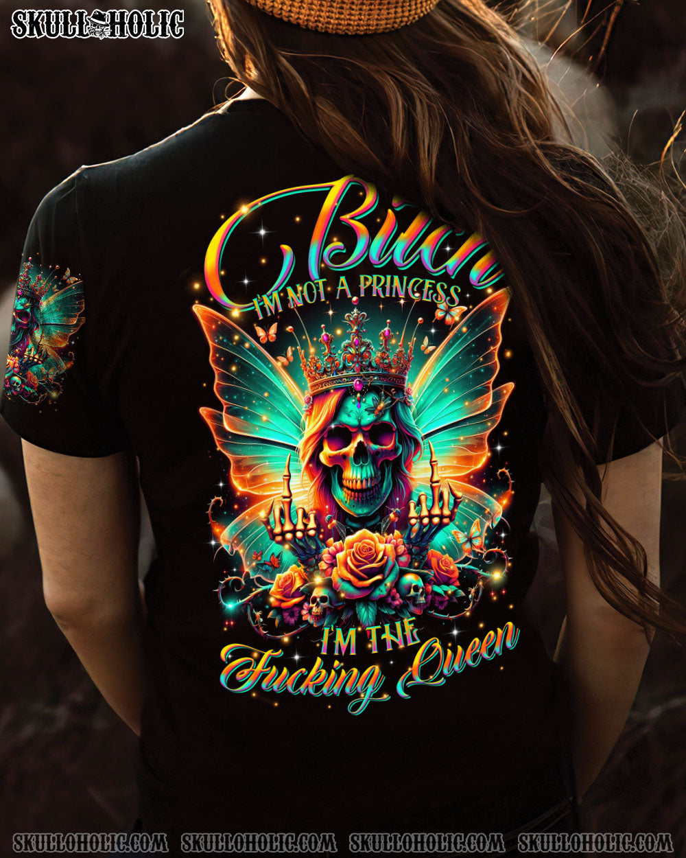 I’M THE F QUEEN SKULL WINGS ALL OVER PRINT – TLTR2406243