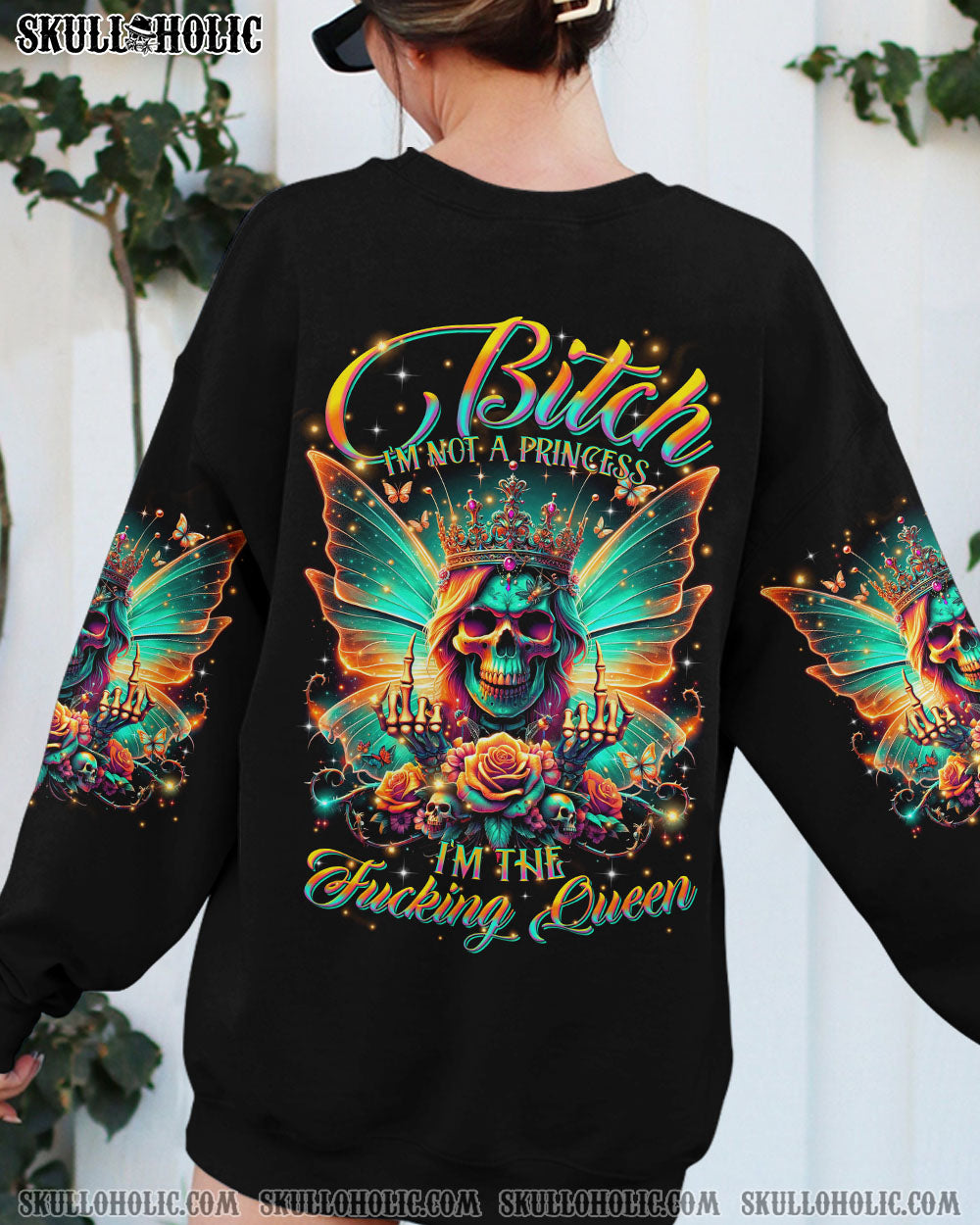 I’M THE F QUEEN SKULL WINGS ALL OVER PRINT – TLTR2406243