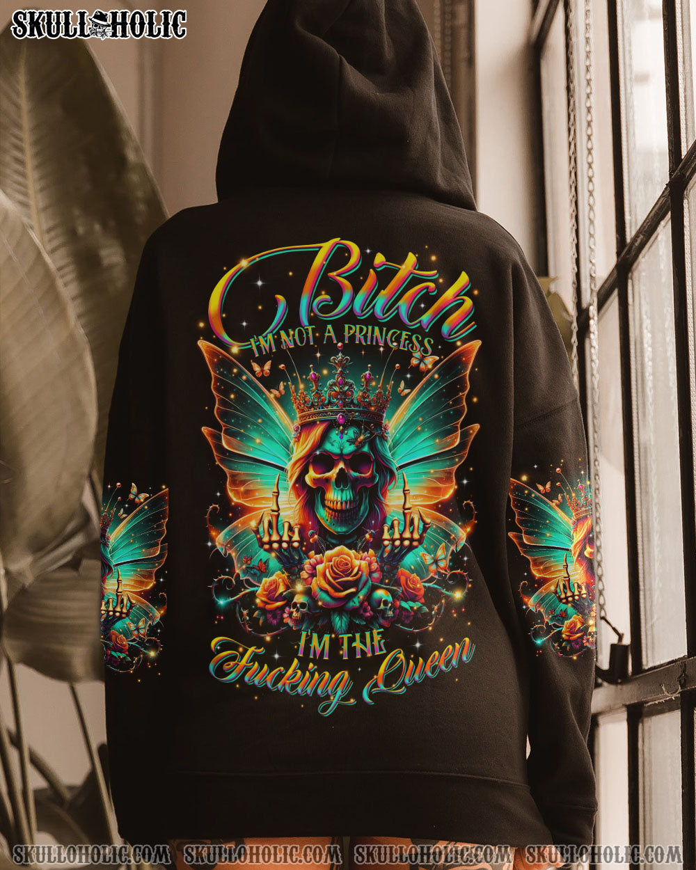 I’M THE F QUEEN SKULL WINGS ALL OVER PRINT – TLTR2406243