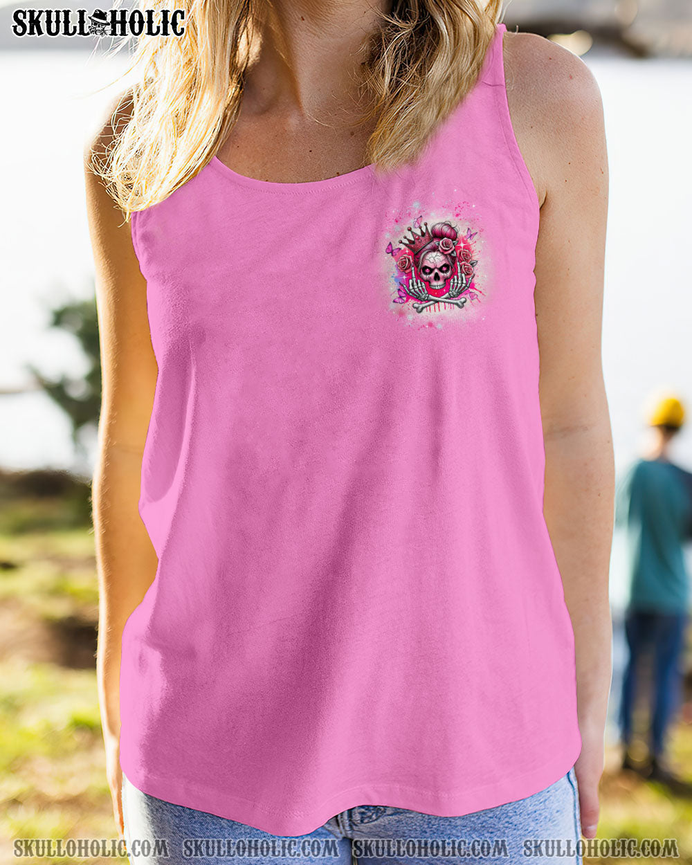 I’M THE QUEEN SKULL MESSY BUN ALL OVER PRINT – TYTD2706242