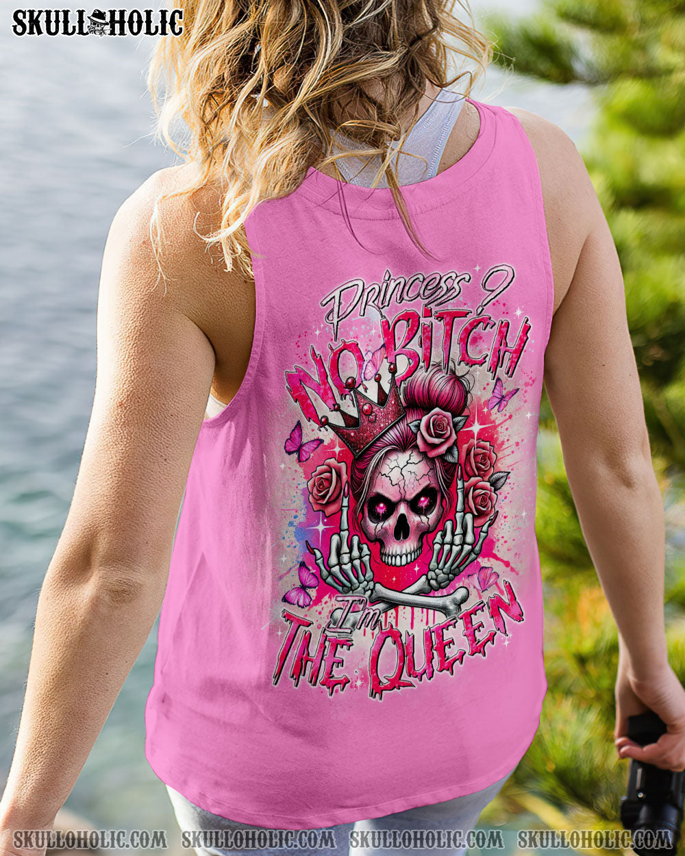 I’M THE QUEEN SKULL MESSY BUN ALL OVER PRINT – TYTD2706242