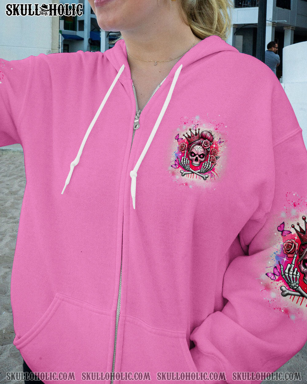 I’M THE QUEEN SKULL MESSY BUN ALL OVER PRINT – TYTD2706242