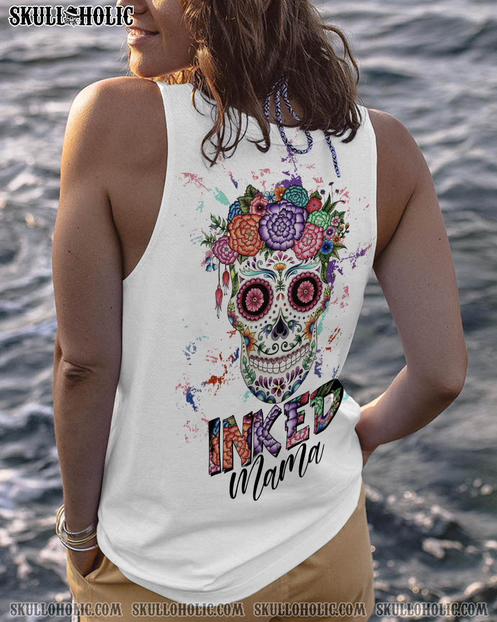 INKED MAMA FLOWER SUGAR SKULL ALL OVER PRINT – TLTW2302233