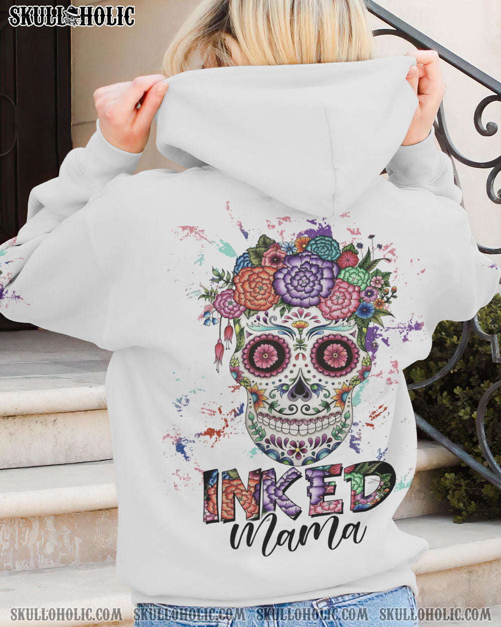 INKED MAMA FLOWER SUGAR SKULL ALL OVER PRINT – TLTW2302233