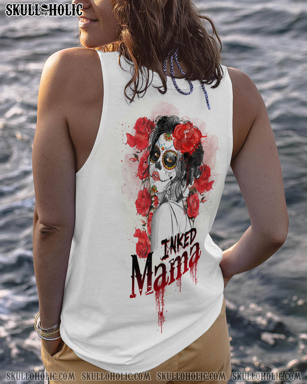 INKED MAMA SUGAR SKULL WHITE ALL OVER PRINT – TLTW0103233