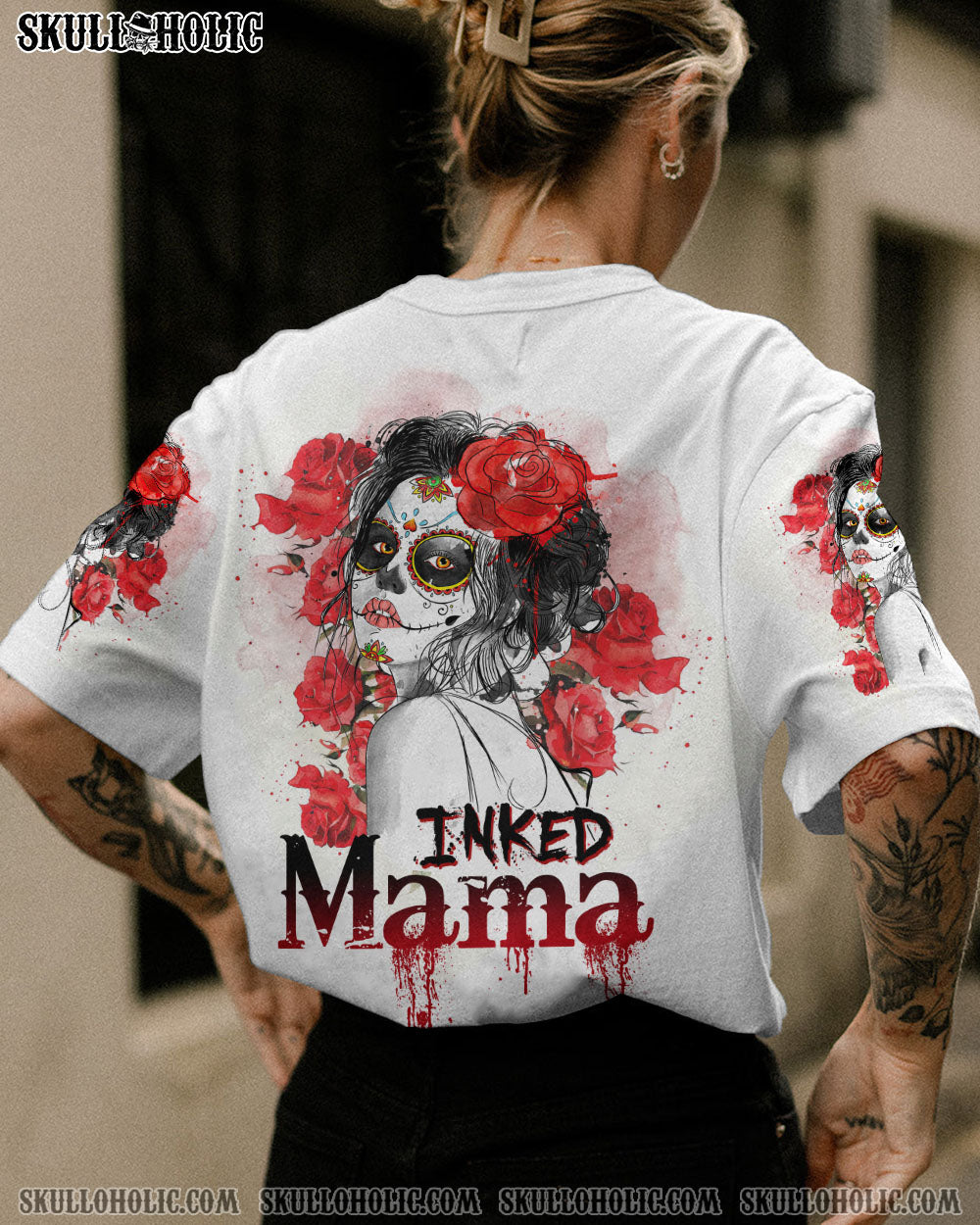 INKED MAMA SUGAR SKULL WHITE ALL OVER PRINT – TLTW0103233