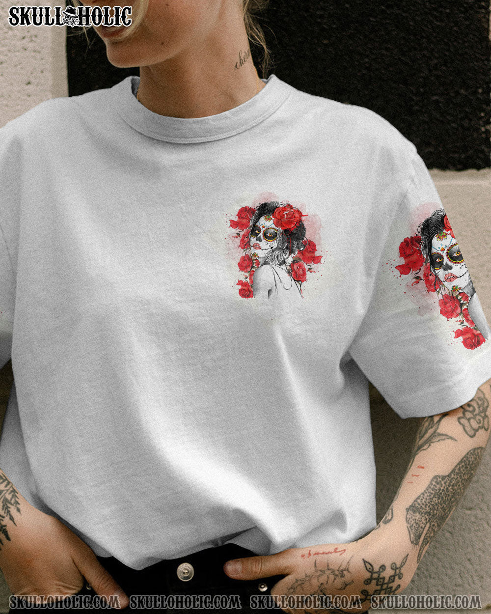 INKED MAMA SUGAR SKULL WHITE ALL OVER PRINT – TLTW0103233