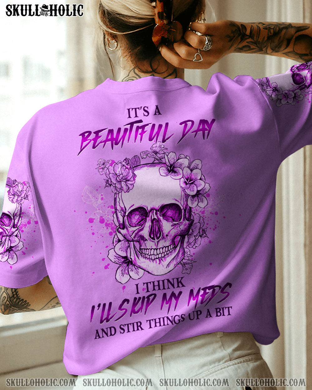 IT'S A BEAUTIFUL DAY SKULL ALL OVER PRINT - YHHG2701231