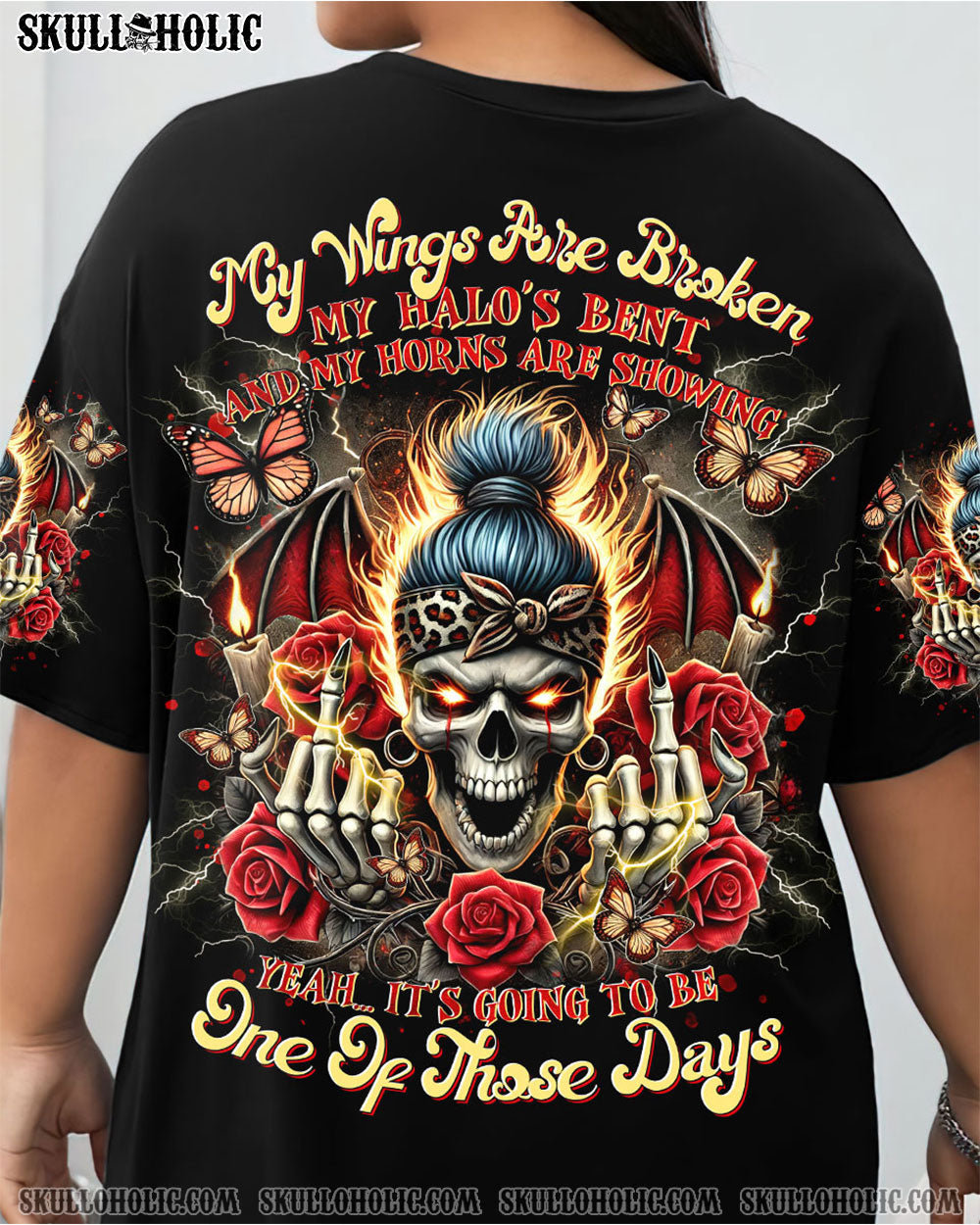 IT'S GOING TO BE ONE OF THOSE DAYS MESSY BUN SKULL ALL OVER PRINT - TLTR1807245