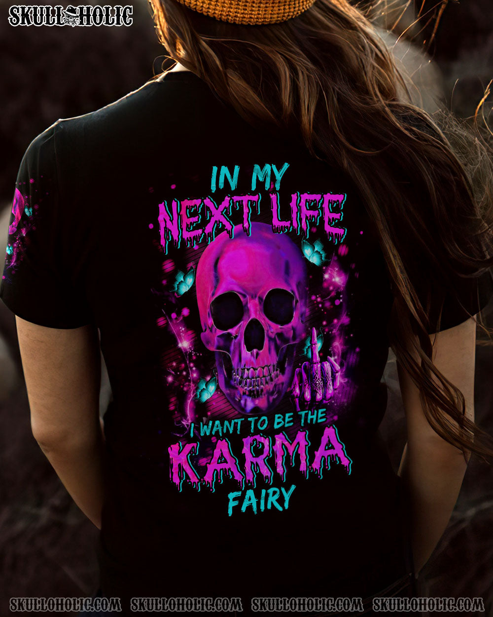 KARMA FAIRY PINK SKULL ALL OVER PRINT – TLTM2312221