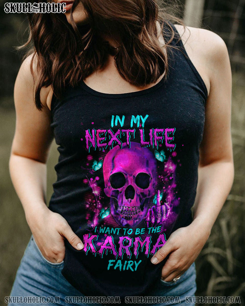 KARMA FAIRY PINK SKULL ALL OVER PRINT – TLTM2312221