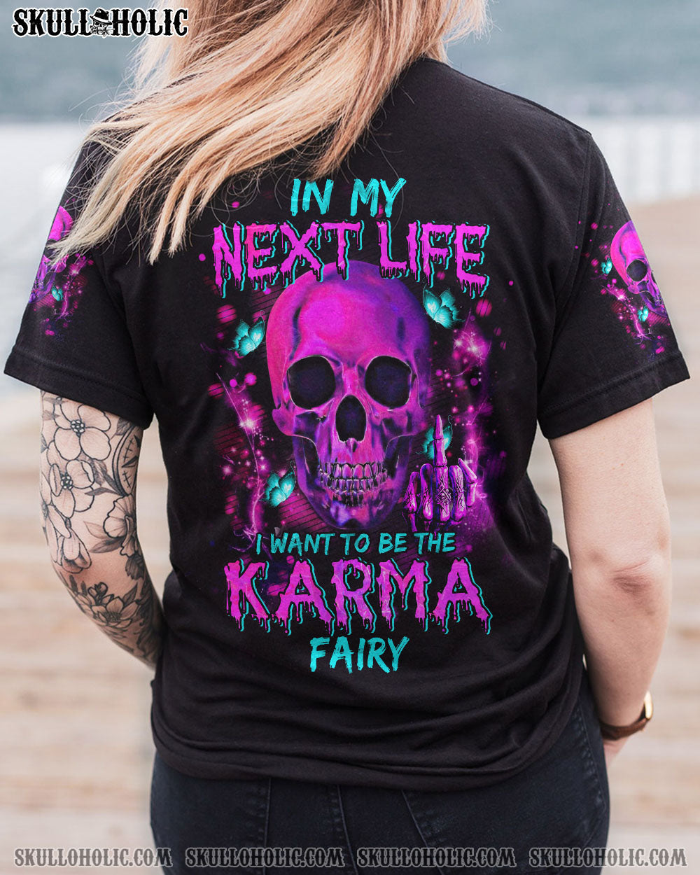 KARMA FAIRY PINK SKULL ALL OVER PRINT – TLTM2312221