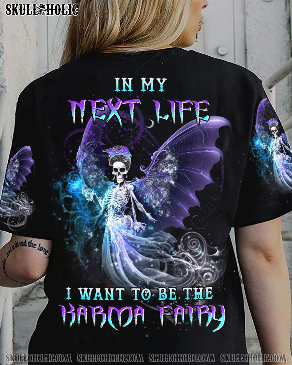 KARMA FAIRY SKULL ALL OVER PRINT - YHHN2702234