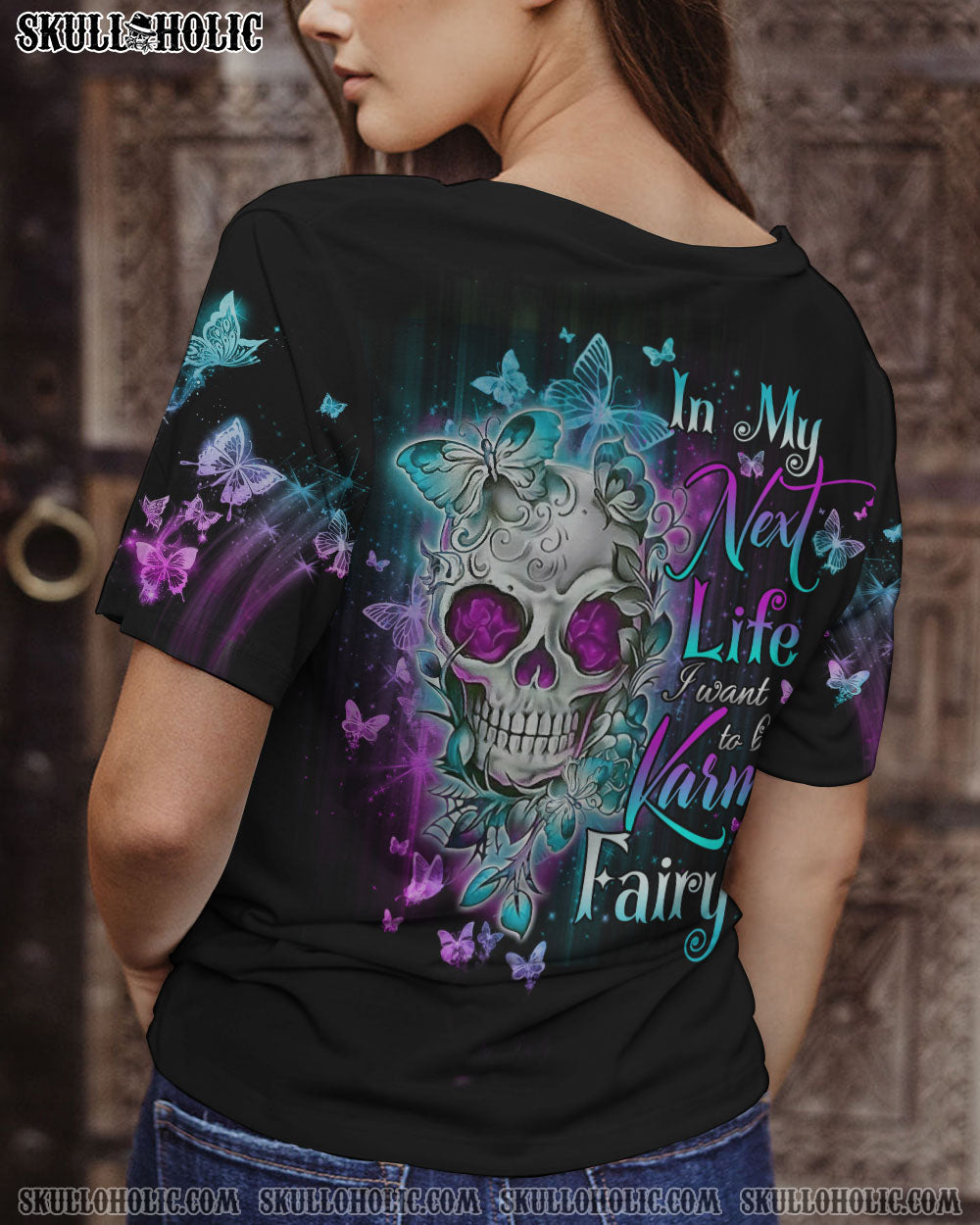 KARMA FAIRY SKULL FLOWER ALL OVER PRINT – TLNO231222