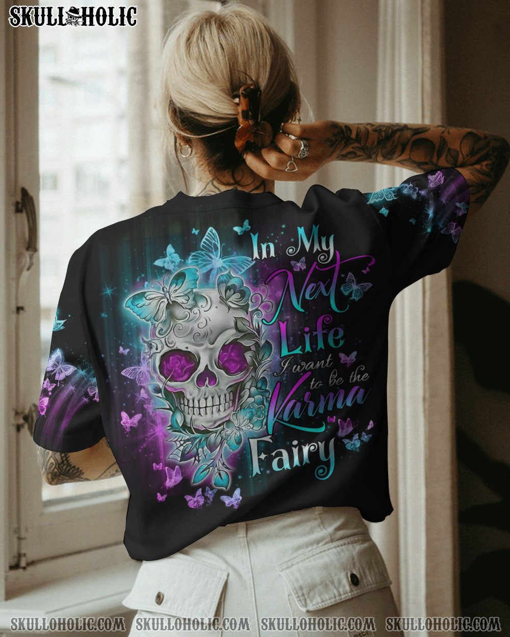KARMA FAIRY SKULL FLOWER ALL OVER PRINT – TLNO231222
