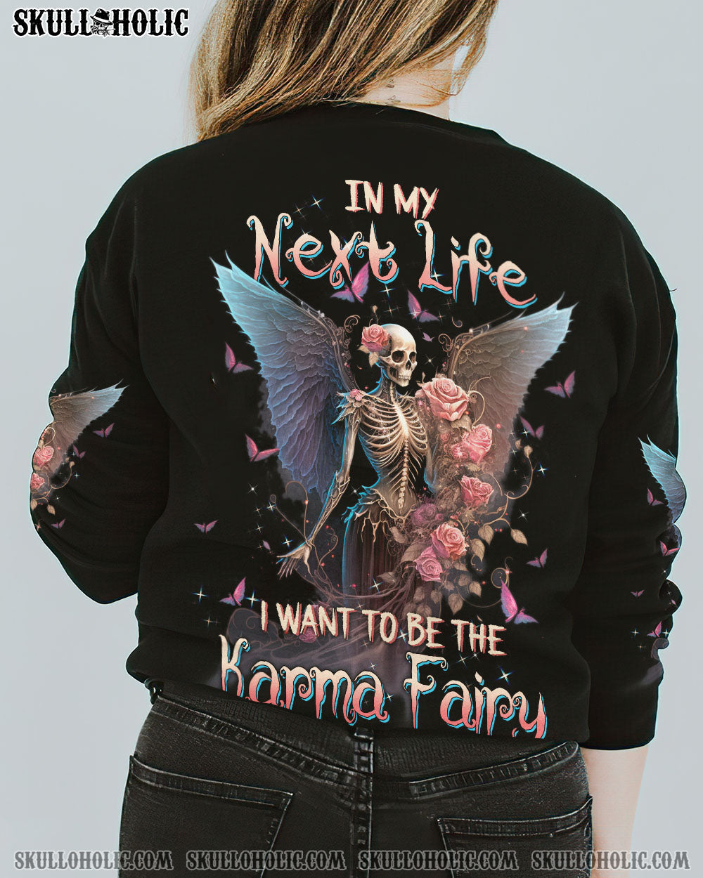 KARMA FAIRY SKULL SKELETON ROSE ALL OVER PRINT – TLTW0201232