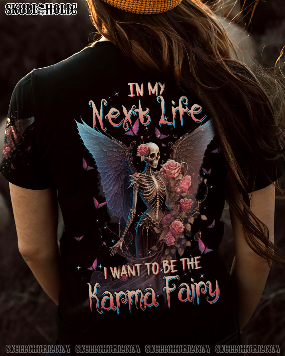 KARMA FAIRY SKULL SKELETON ROSE ALL OVER PRINT – TLTW0201232