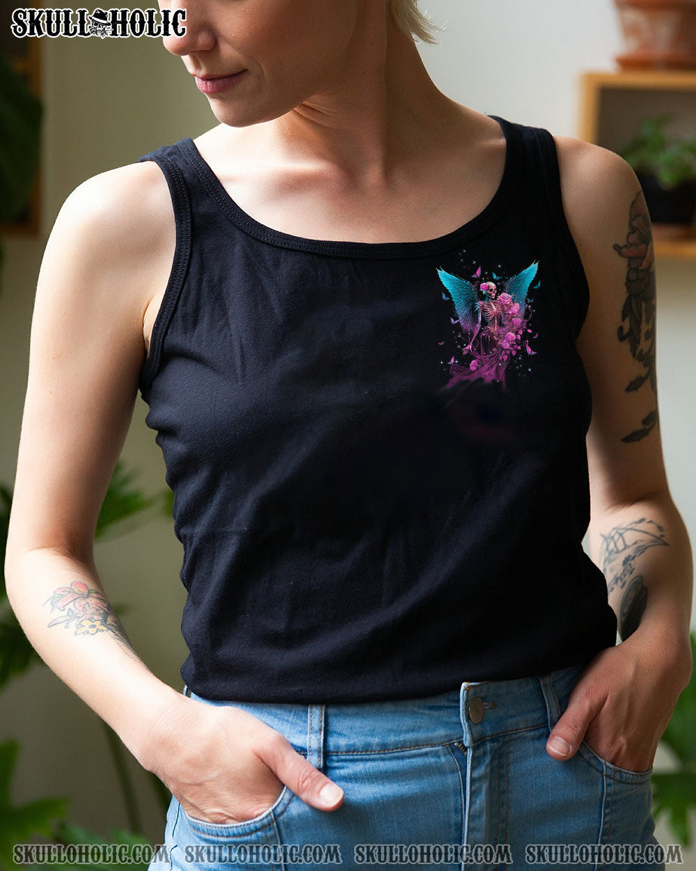 KARMA FAIRY SKULL SKELETON ROSE ALL OVER PRINT – TLTW0603237