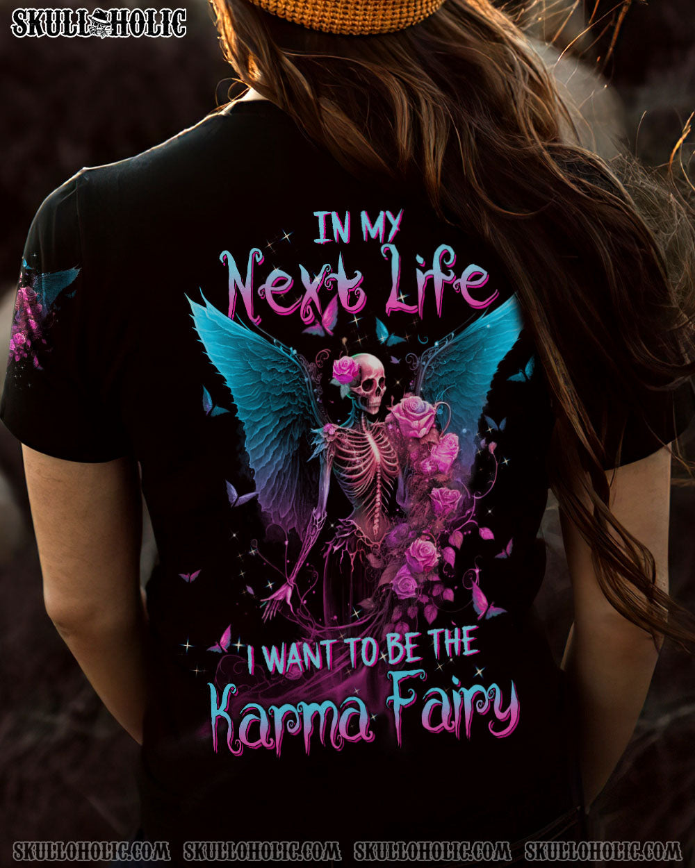 KARMA FAIRY SKULL SKELETON ROSE ALL OVER PRINT – TLTW0603237