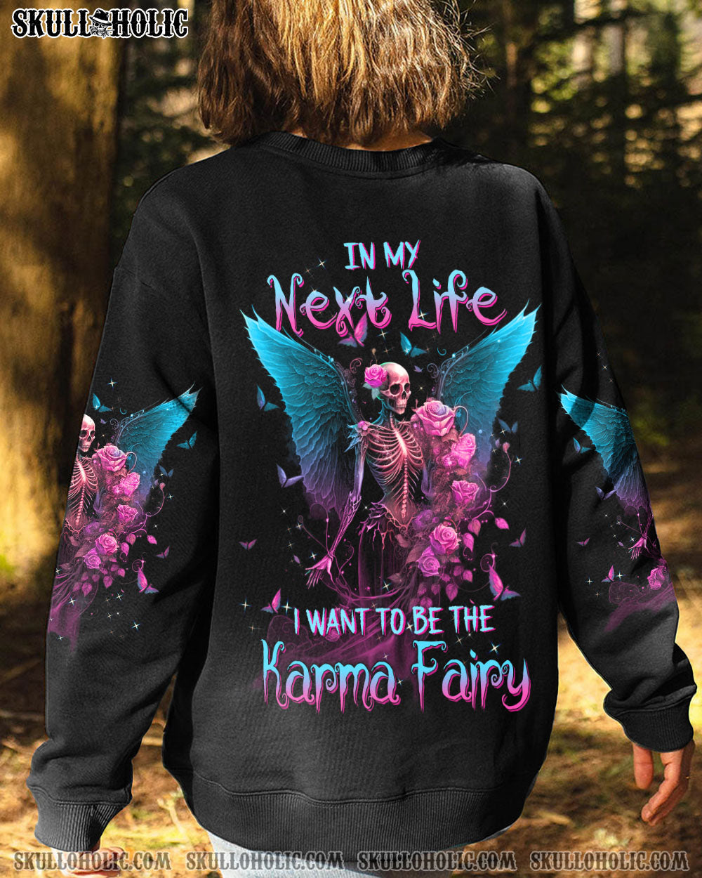KARMA FAIRY SKULL SKELETON ROSE ALL OVER PRINT – TLTW0603237