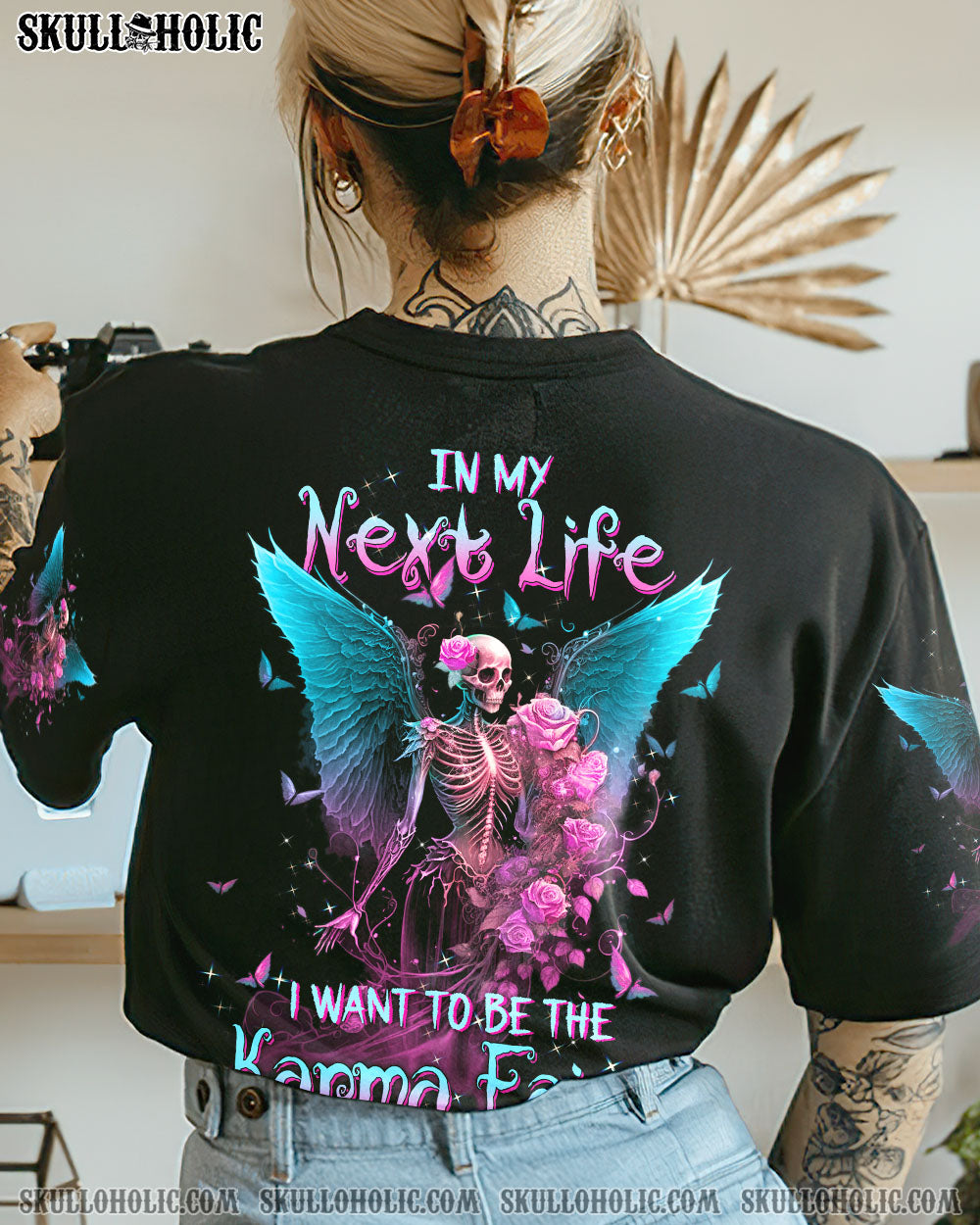 KARMA FAIRY SKULL SKELETON ROSE ALL OVER PRINT – TLTW0603237