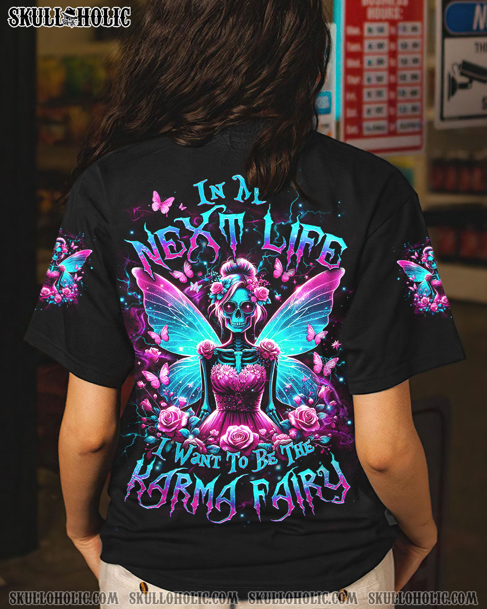 KARMA FAIRY SKULL SKELETON ROSE ALL OVER PRINT – YHDU0606241