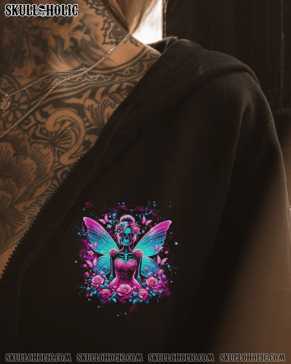 KARMA FAIRY SKULL SKELETON ROSE ALL OVER PRINT – YHDU0606241