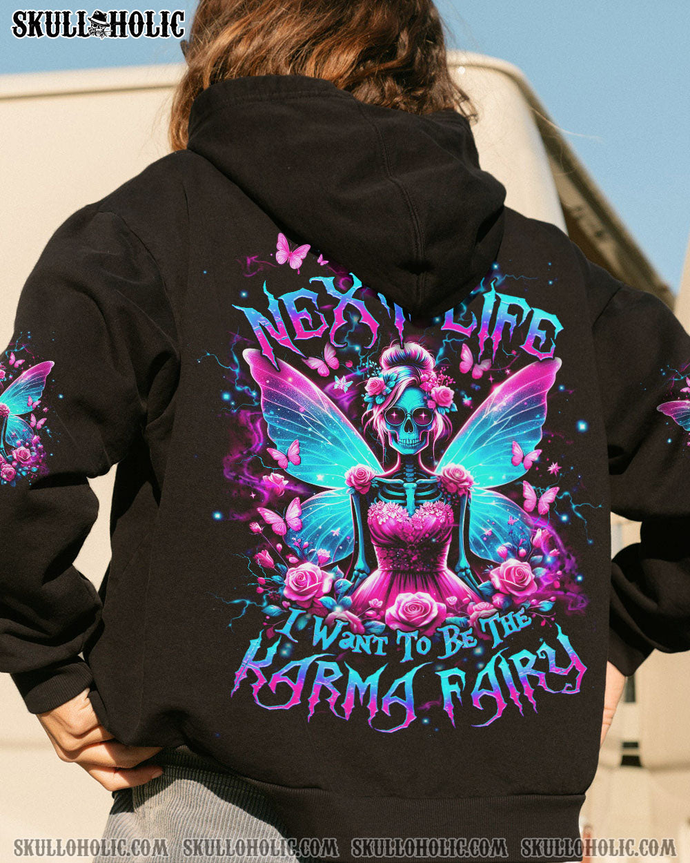 KARMA FAIRY SKULL SKELETON ROSE ALL OVER PRINT – YHDU0606241