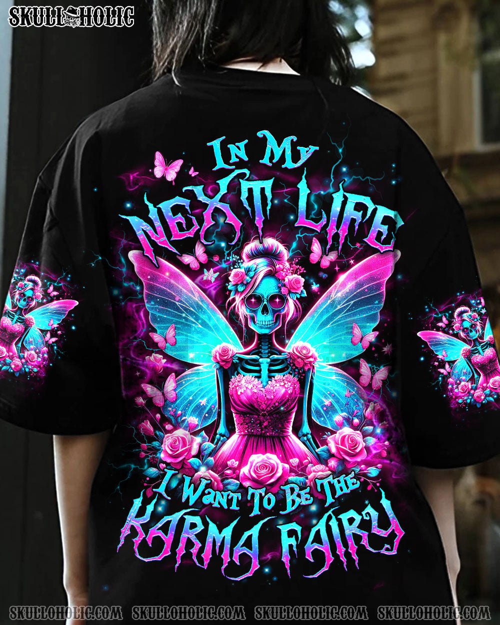 KARMA FAIRY SKULL SKELETON ROSE ALL OVER PRINT - YHDU0606241