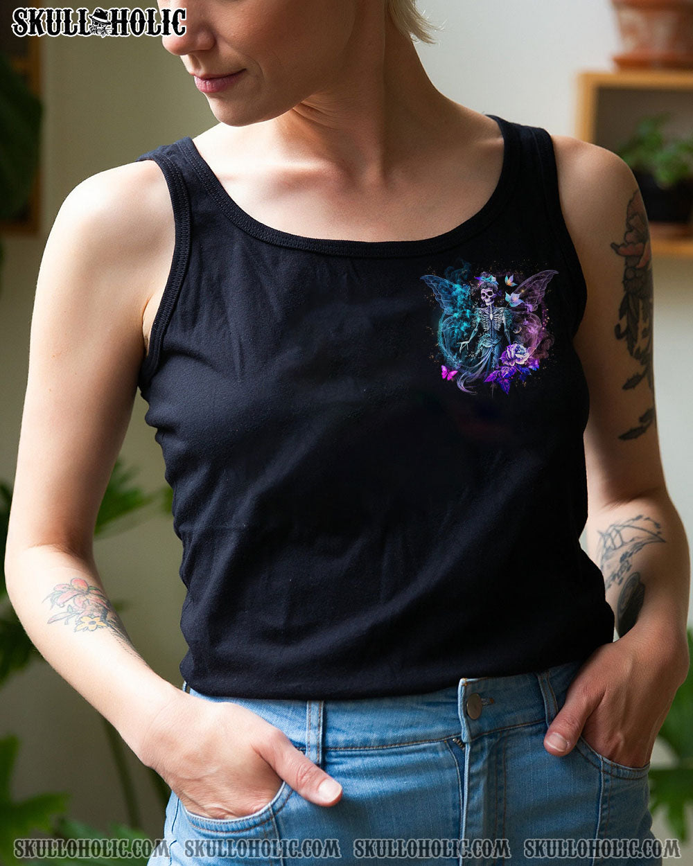 KARMA FAIRY SKULL SKELETON ROSE ALL OVER PRINT – YHLN2401232