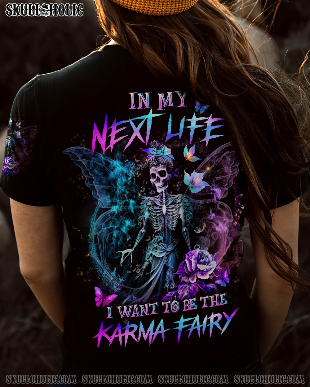 KARMA FAIRY SKULL SKELETON ROSE ALL OVER PRINT – YHLN2401232