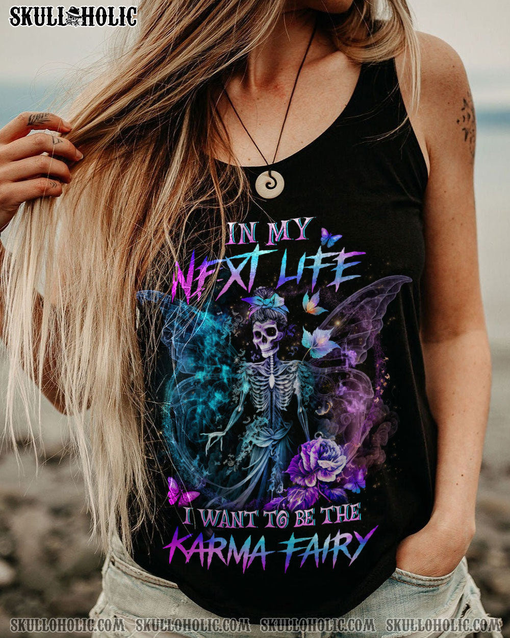 KARMA FAIRY SKULL SKELETON ROSE ALL OVER PRINT – YHLN2401232