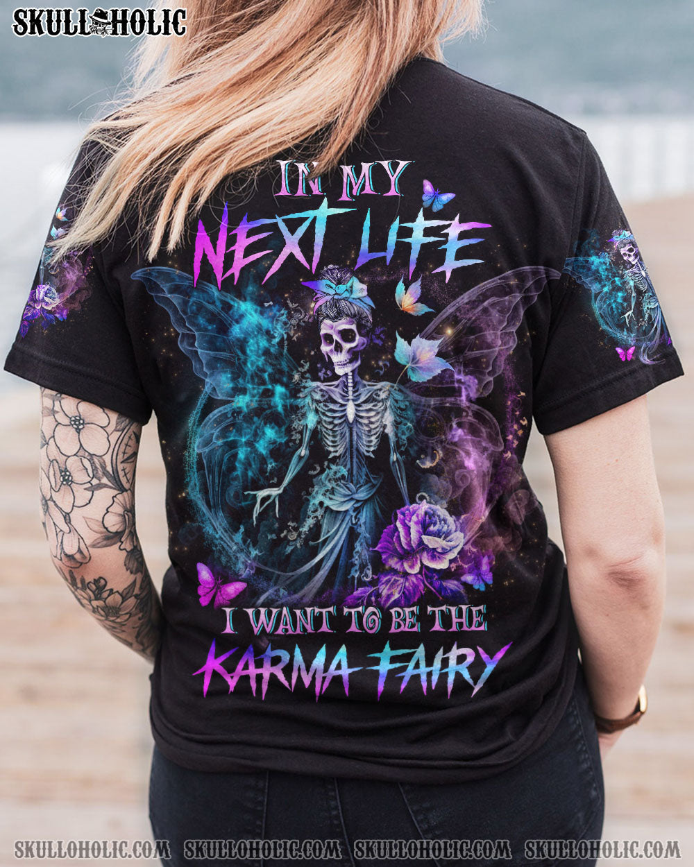 KARMA FAIRY SKULL SKELETON ROSE ALL OVER PRINT – YHLN2401232