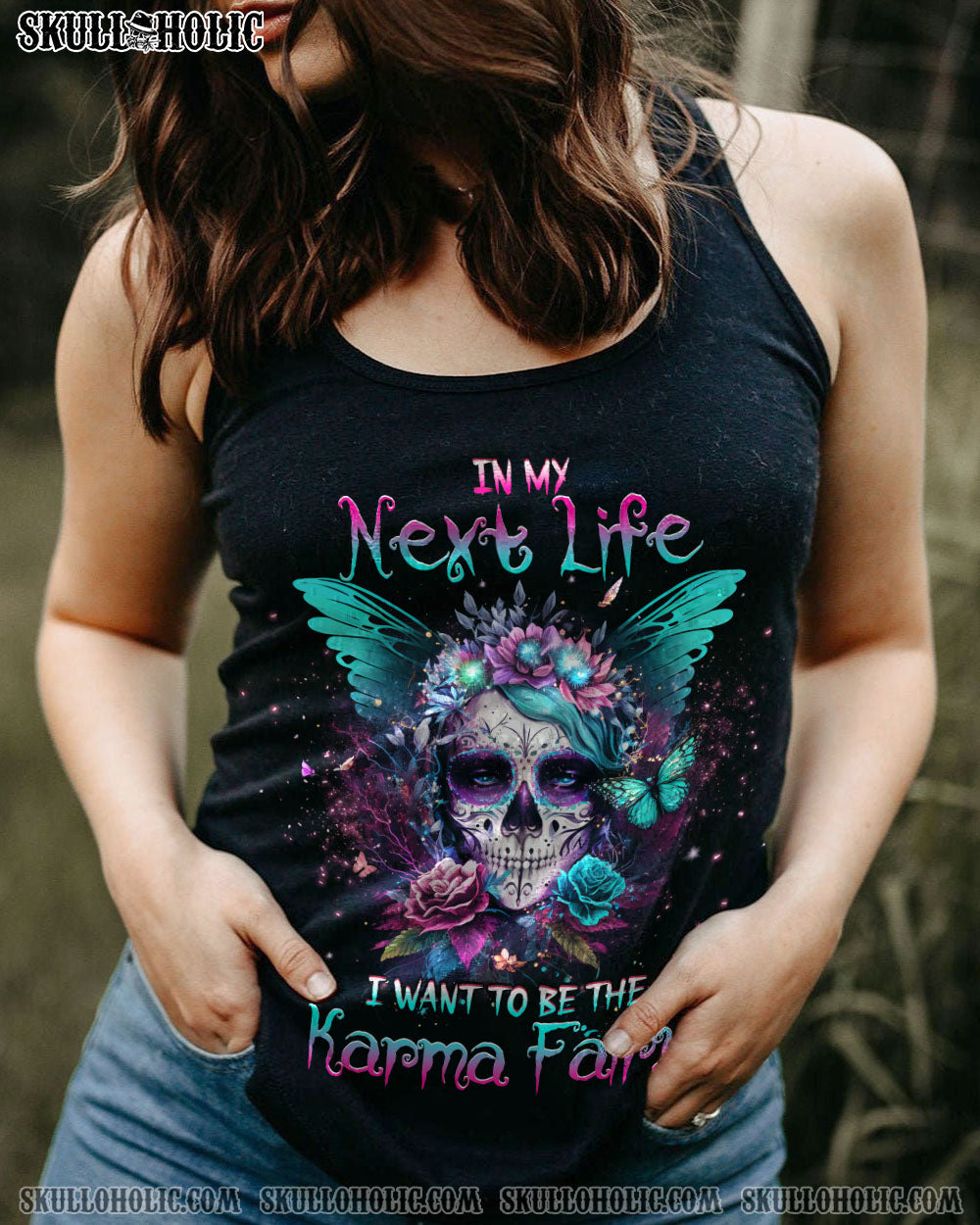 KARMA FAIRY SKULL SUGAR SKULL ALL OVER PRINT – YHHG0803234