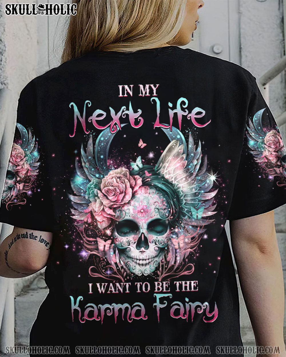 KARMA FAIRY SKULL SUGAR SKULL ALL OVER PRINT - YHHG1502232