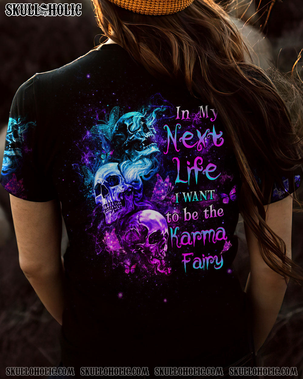 KARMA FAIRY THREE SKULLS ALL OVER PRINT – YHHG2012224
