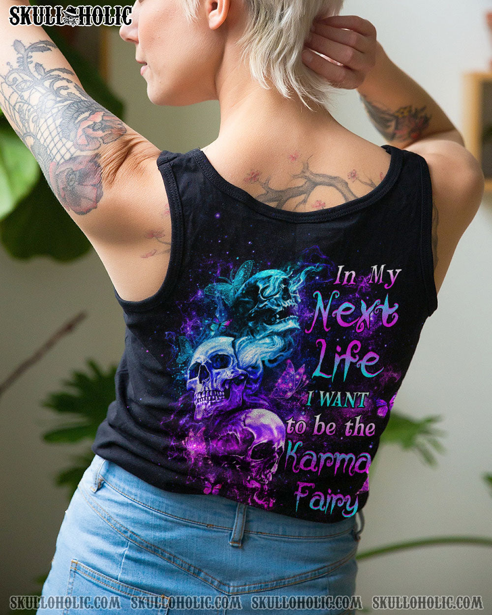 KARMA FAIRY THREE SKULLS ALL OVER PRINT – YHHG2012224