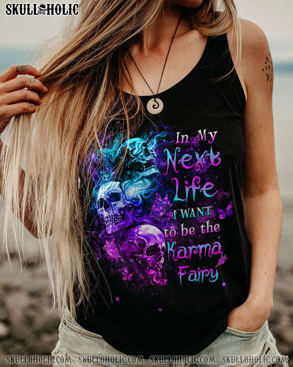 KARMA FAIRY THREE SKULLS ALL OVER PRINT – YHHG2012224