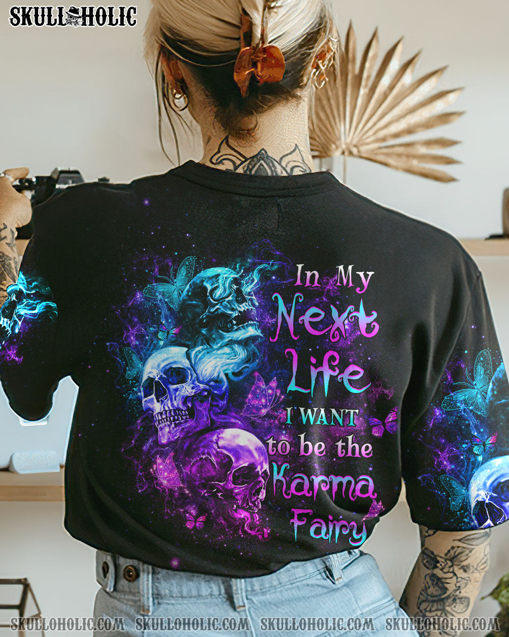 KARMA FAIRY THREE SKULLS ALL OVER PRINT – YHHG2012224