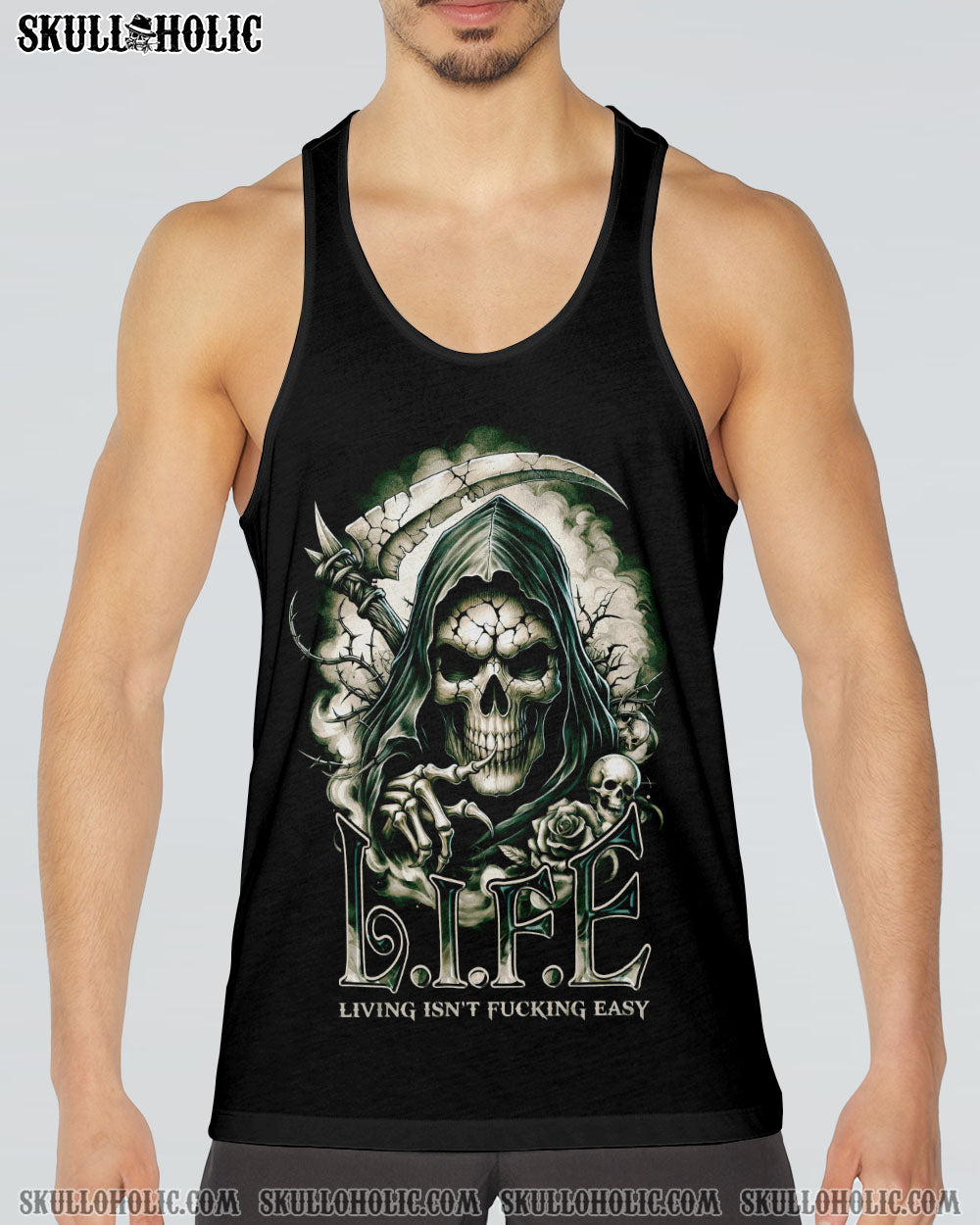 LIFE ISN’T F EASY SKULL ALL OVER PRINT – TY1902241