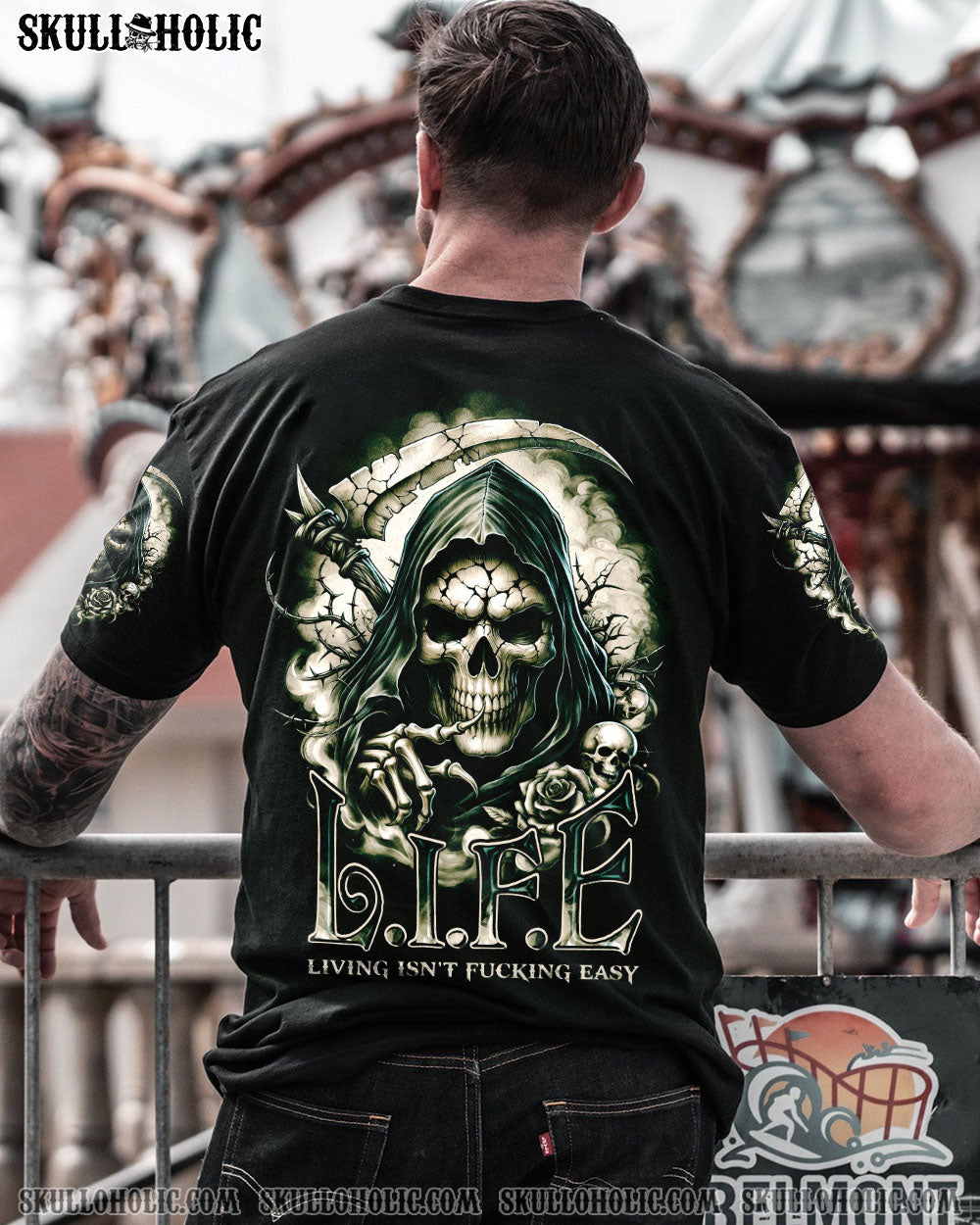 LIFE ISN’T F EASY SKULL ALL OVER PRINT – TY1902241