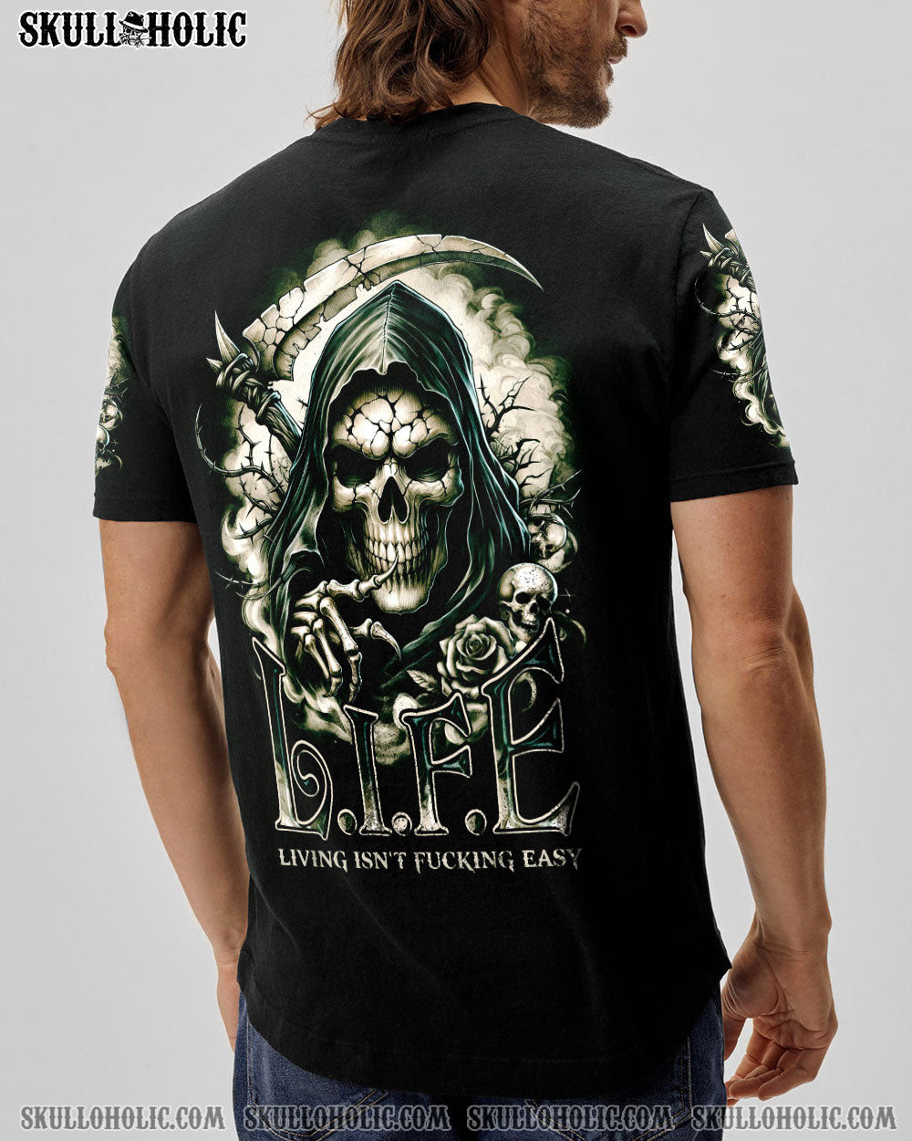 LIFE ISN’T F EASY SKULL ALL OVER PRINT – TY1902241