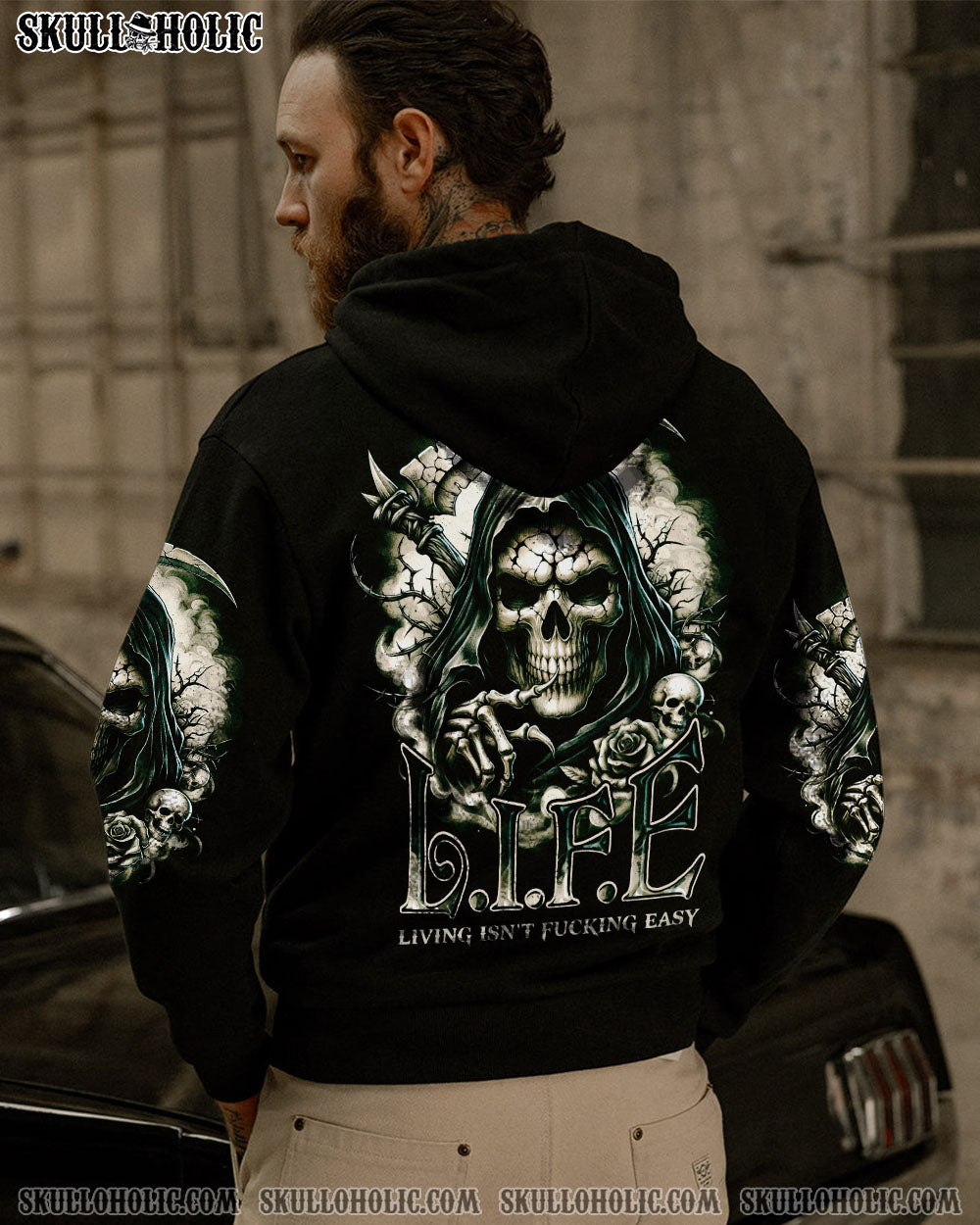 LIFE ISN’T F EASY SKULL ALL OVER PRINT – TY1902241