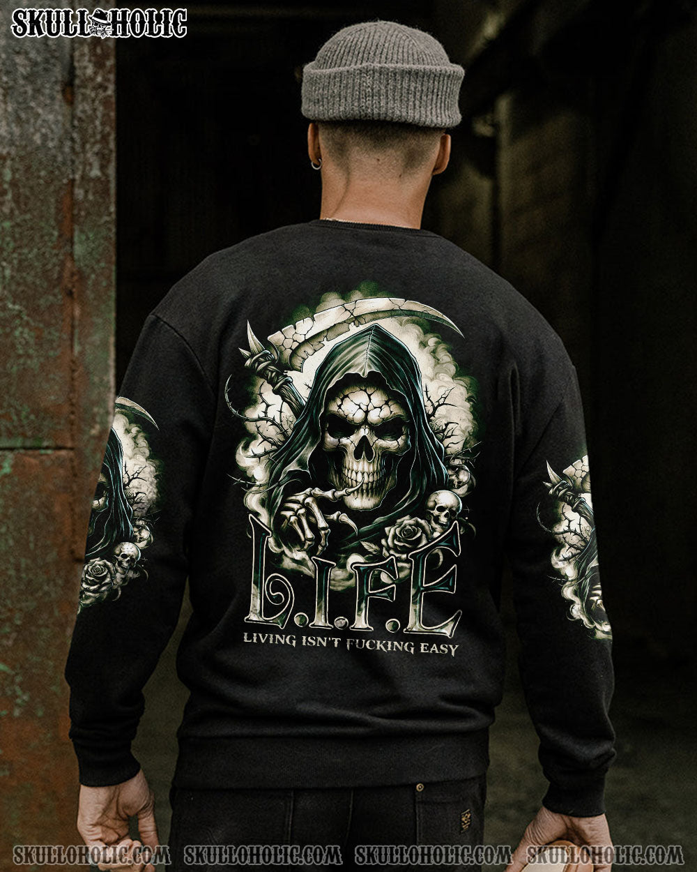 LIFE ISN’T F EASY SKULL ALL OVER PRINT – TY1902241