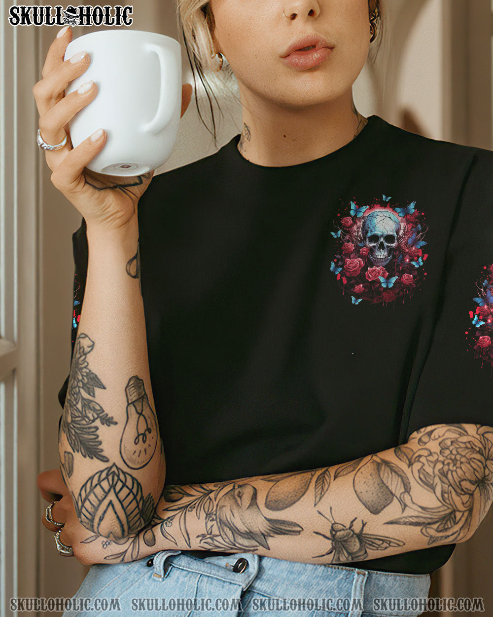 LOVE ME LIKE MY DEMONS DO ROSE SKULL ALL OVER PRINT – TLNT1807233