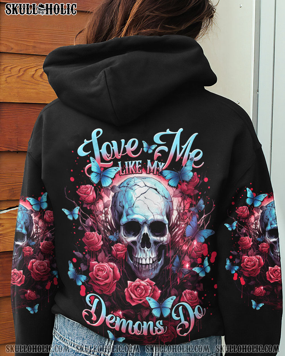 LOVE ME LIKE MY DEMONS DO ROSE SKULL ALL OVER PRINT – TLNT1807233