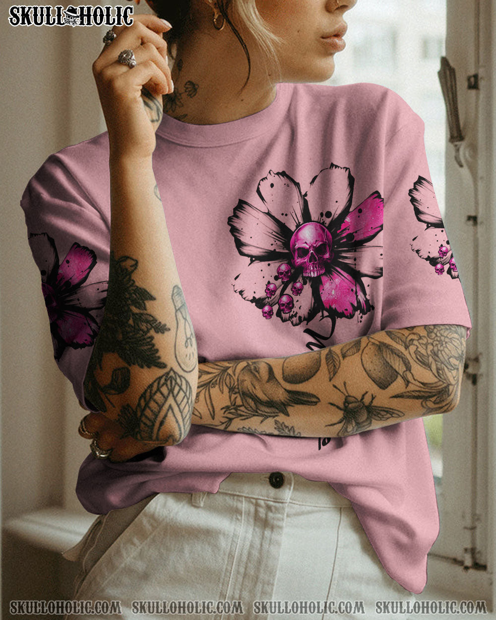 MOM LIFE DAISY SKULL ALL OVER PRINT – TLNZ2402234