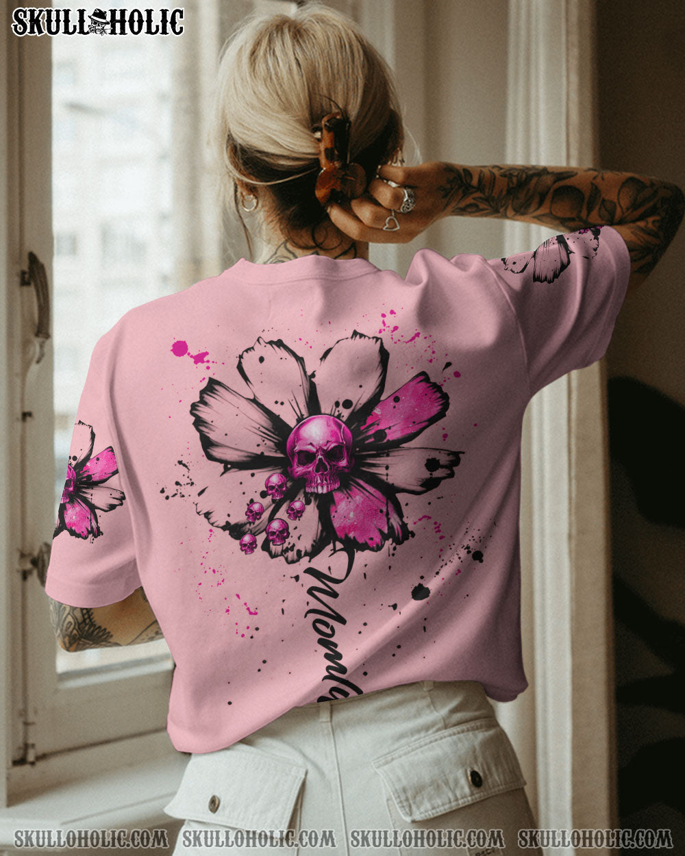 MOM LIFE DAISY SKULL ALL OVER PRINT – TLNZ2402234